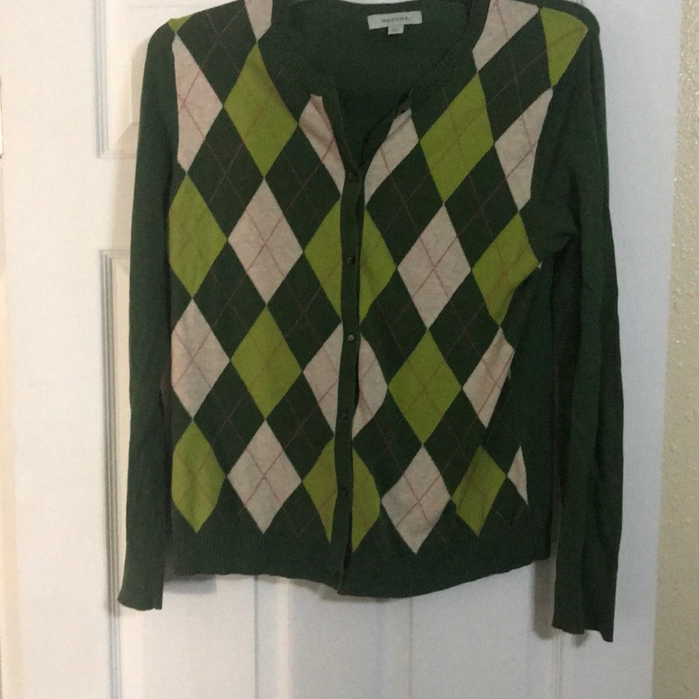Green plaid sweater